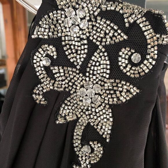 JS Boutique black one shoulder jeweled dress.size 12. - Picture 3 of 13